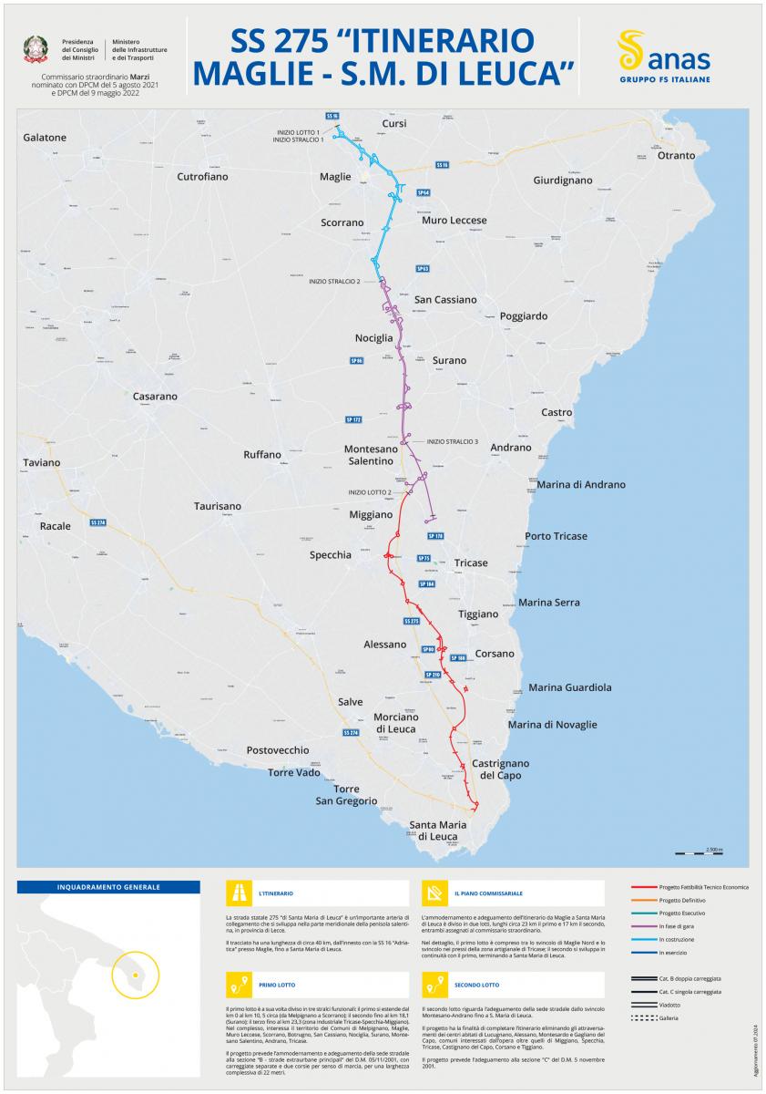 Apri la mappa SS275 “di Santa Maria di Leuca”