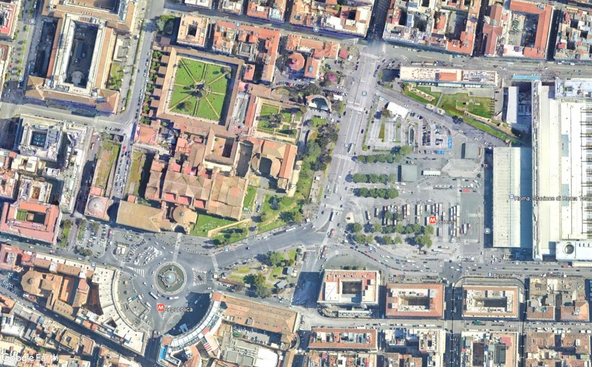 Piazza dei Cinquecento e aree adiacenti – situazione ante operam e a fine lavori (dicembre 2024)