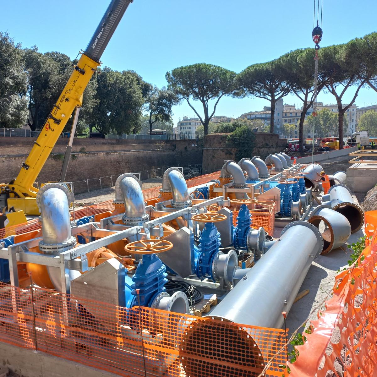 L'installazione di un sistema provvisorio di pompaggio