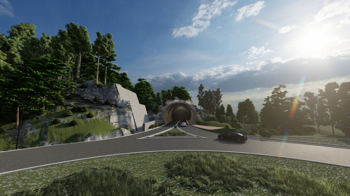 Lavori nella galleria ovest della Variante di Tai di Cadore