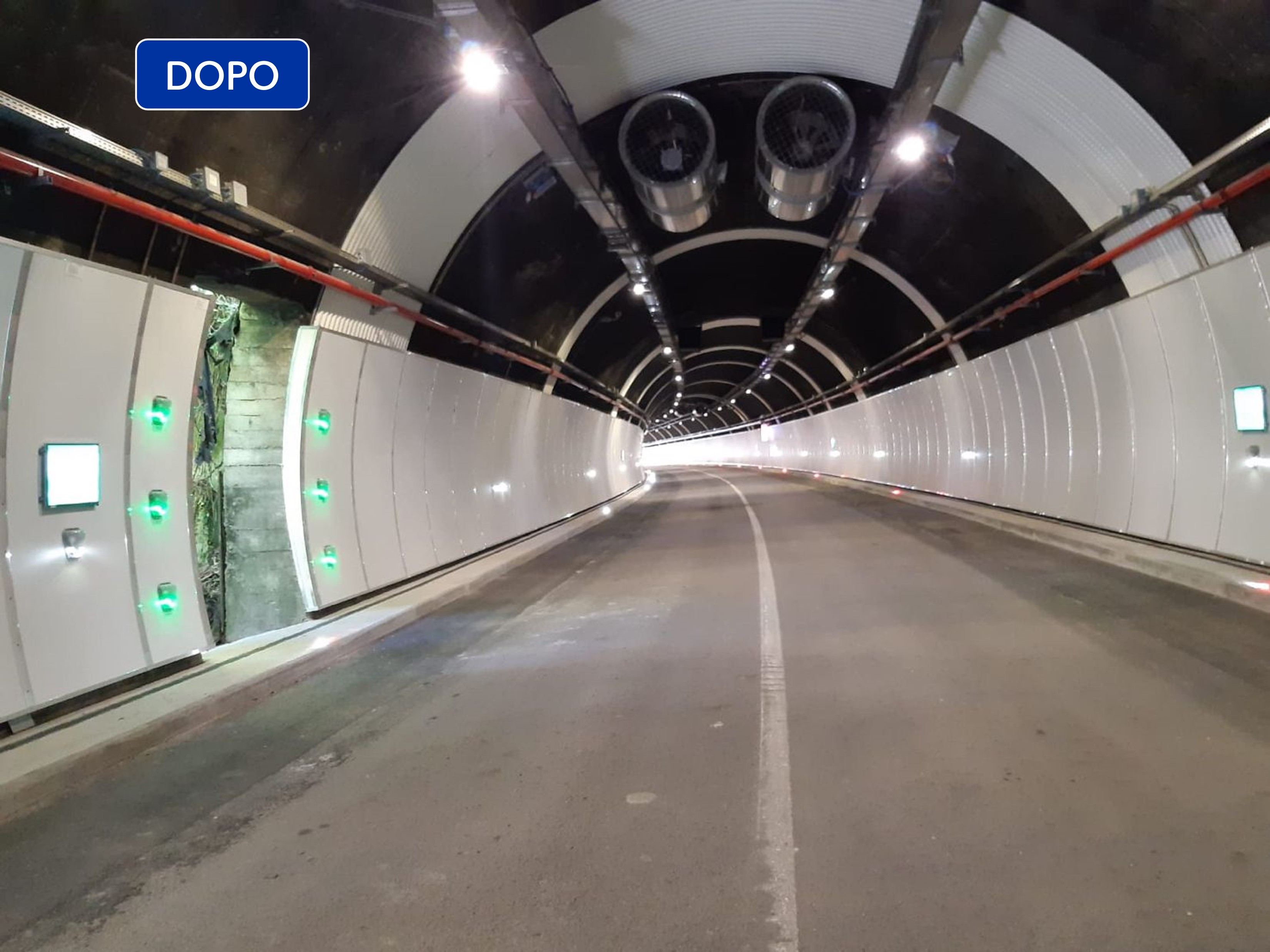 galleria dopo i lavori agli impianti di illuminazione