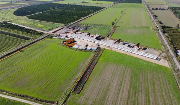 Vista dall'alto di un cantiere Anas