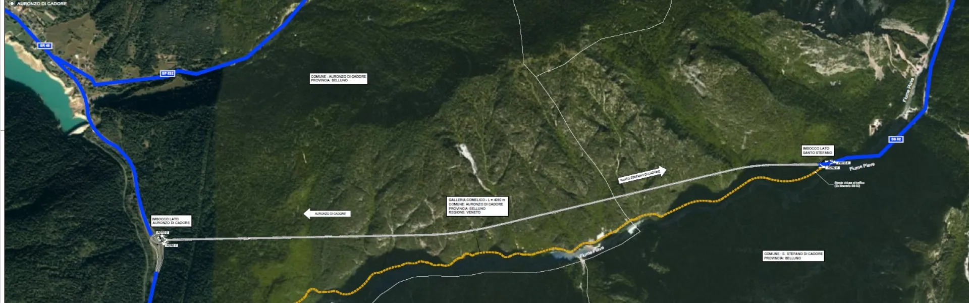 Cartografia della galleria Comelico