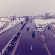 Grande Raccordo Anulare di Roma, svincolo per Autostrada Roma-Fiumicino - 1986